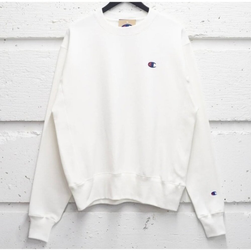 SOLD- NOT AVAILABLE Champion Reverse Weave White Crewneck Sweatshirt